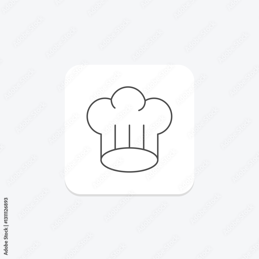 Chef Hat thinline icon, vector, pixel perfect, illustrator file Chef Hat thinline icon, vector, pixel perfect, illustrator file