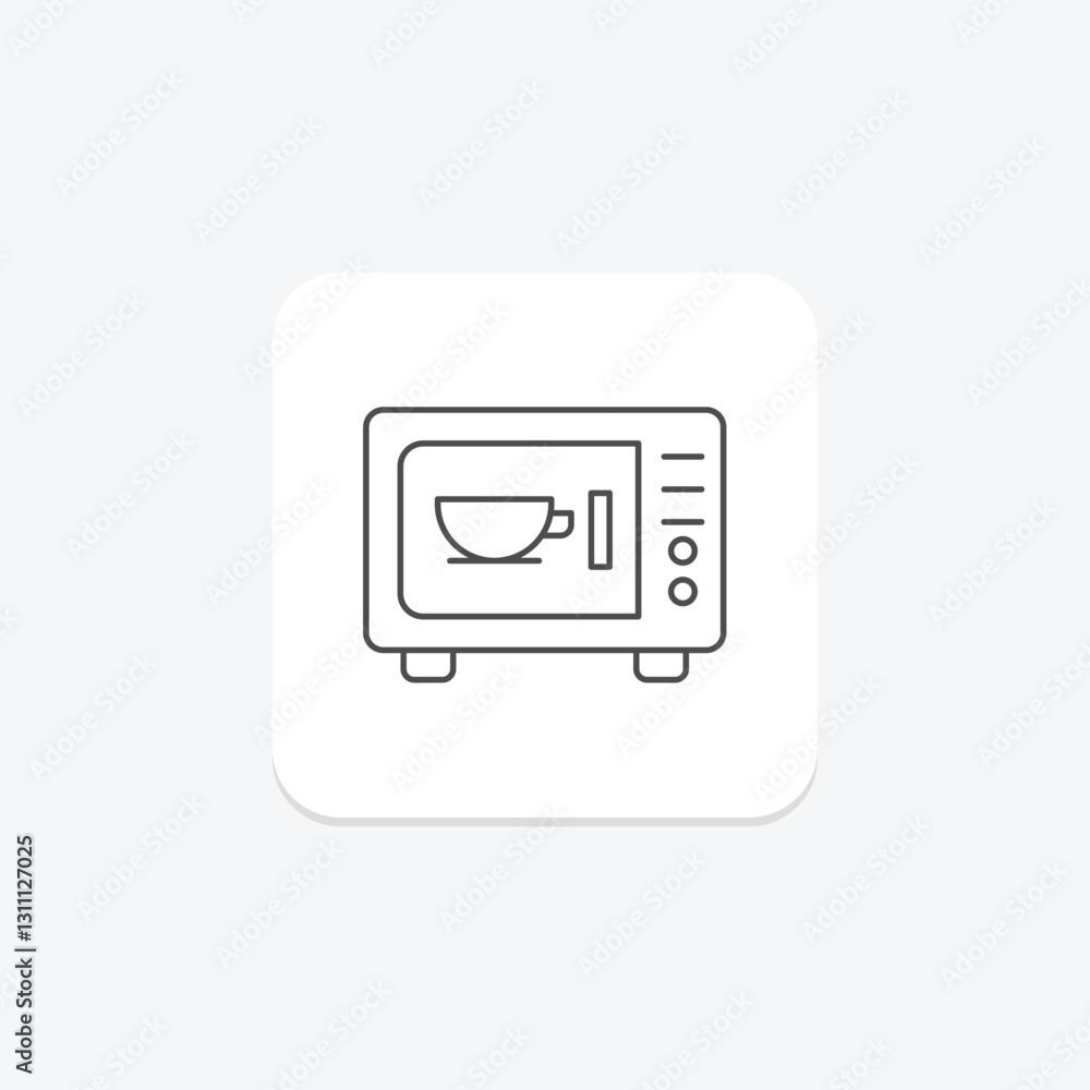 Microwave thinline icon, vector, pixel perfect, illustrator file Microwave thinline icon, vector, pixel perfect, illustrator file