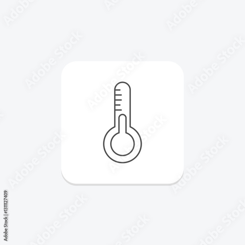 Thermometer thinline icon, vector, pixel perfect, illustrator file