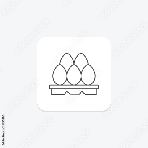 Eggs thinline icon, vector, pixel perfect, illustrator file