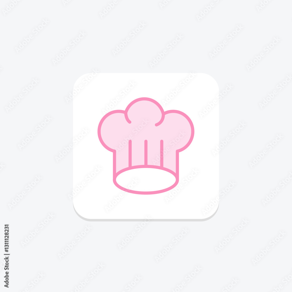 Chef Hat duotone line icon, vector, pixel perfect, illustrator file Chef Hat duotone line icon, vector, pixel perfect, illustrator file