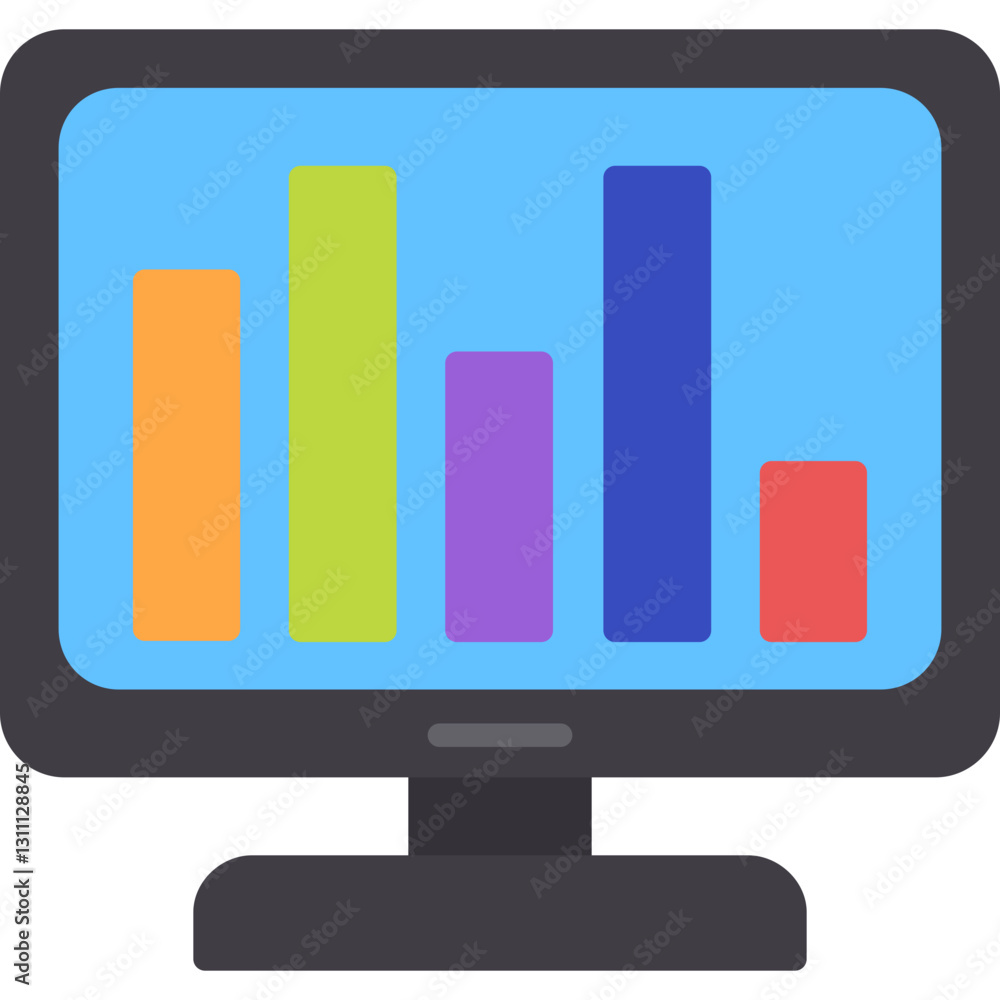 Online Data Analytics Icon Online Data Analytics Icon