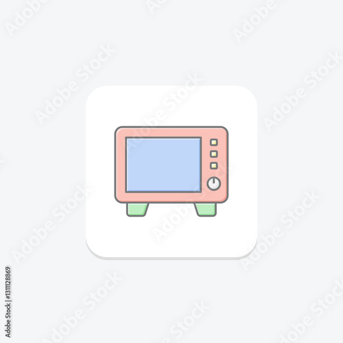 Oven lineal color icon, vector, pixel perfect, illustrator file