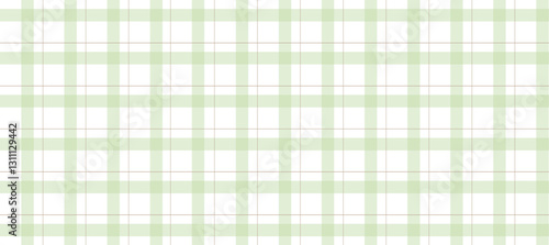 Green and white plaid fabric checkered texture background
