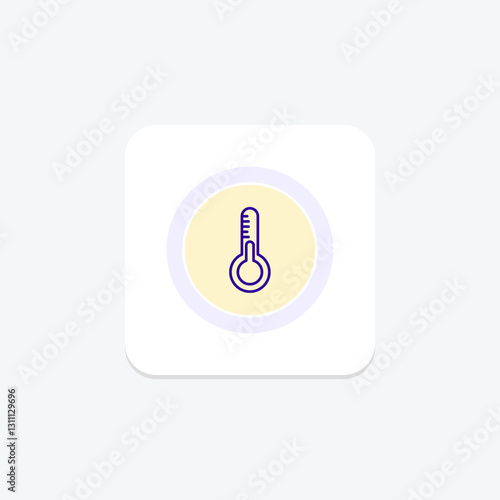 Thermometer color circle icon, vector, pixel perfect, illustrator file