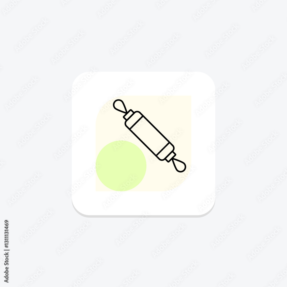 Rolling Pin minimal outline, vector, pixel perfect, illustrator file Rolling Pin minimal outline, vector, pixel perfect, illustrator file