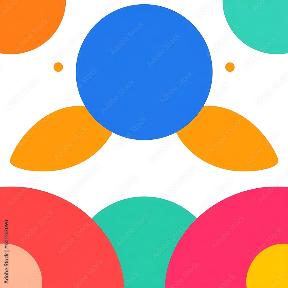 Bold Abstract Symmetrical Design with Modern Color Blocking on White Background Bold Abstract Symmetrical Design with Modern Color Blocking on White Background
