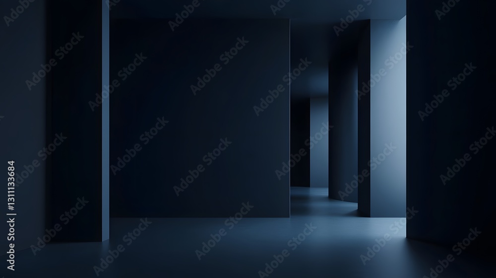 Abstract geometric architecture in a modern building hallway illustration Abstract geometric architecture in a modern building hallway illustration