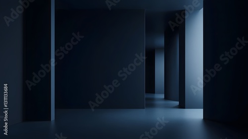 Abstract geometric architecture in a modern building hallway illustration
