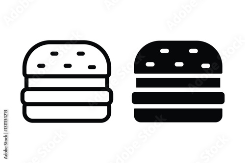 Burger icon set. cheese burger Symbol. hamburger sign. for mobile concept and web design. vector illustration on white background