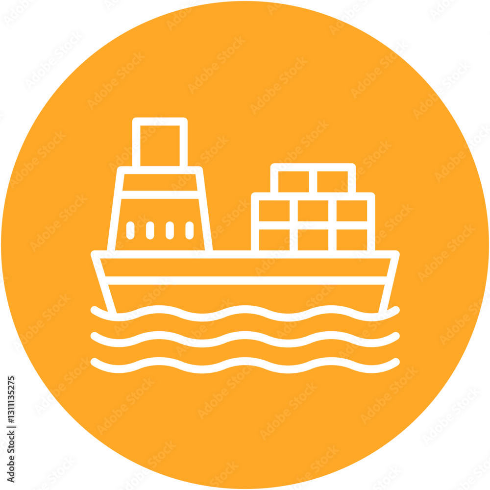 Fototapeta premium Container Ship Icon