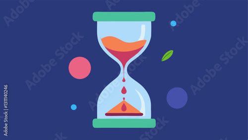Time Travel An imaginative depiction of an hourglass with exosomes flowing upwards suggesting that time can be reversed with their application promoting antiaging benefits.