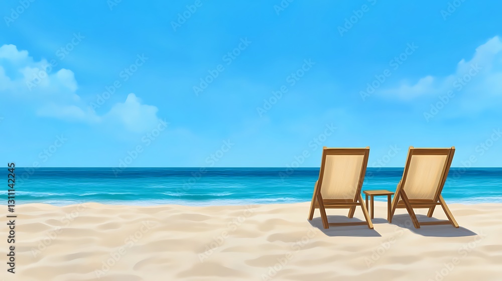 Beach Chairs Ocean View Summer Vacation Relaxation Beach Chairs Ocean View Summer Vacation Relaxation