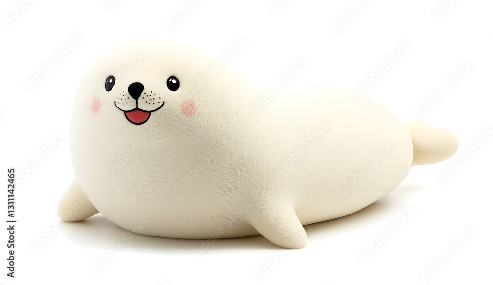 Cute Cartoon Seal Plush Toy White Seal Pup Adorable Animal Baby Seal Cute Cartoon Seal Plush Toy White Seal Pup Adorable Animal Baby Seal