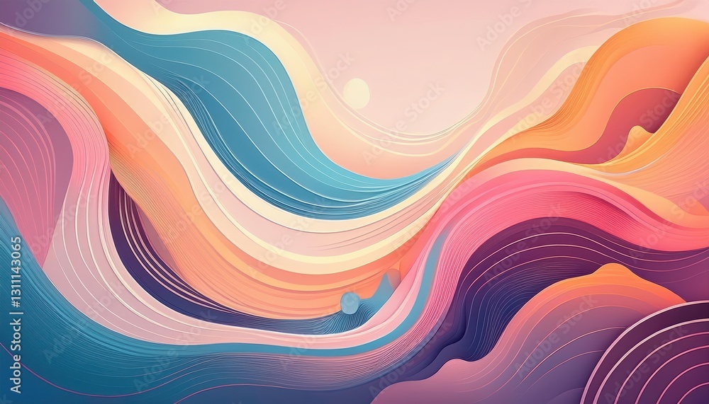 Obraz premium Vibrant Abstract Wave Artwork with Flow Design