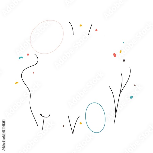 Obraz na płótnie Whimsical Flat Design Illustration with Playful Linework and Pastel Colors w salonie
