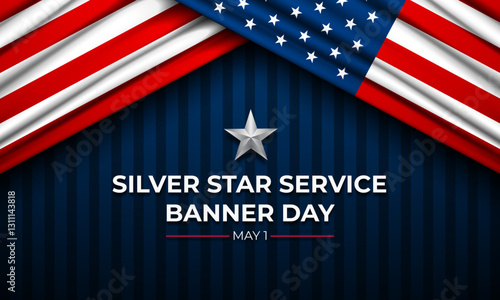 Happy National Silver Star Service Banner Day Background Design Illustration