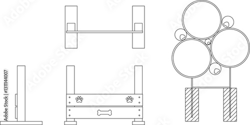vector illustration sketch design image of toy for pet dog agility game 