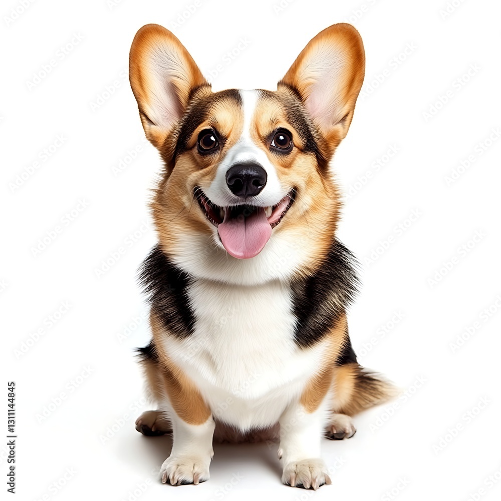 Corgi's Delightful Portrait: A charming corgi with a radiant, playful smile sits poised, projecting pure joy and endearing appeal. Corgi's Delightful Portrait: A charming corgi with a radiant, playful smile sits poised, projecting pure joy and endearing appeal.