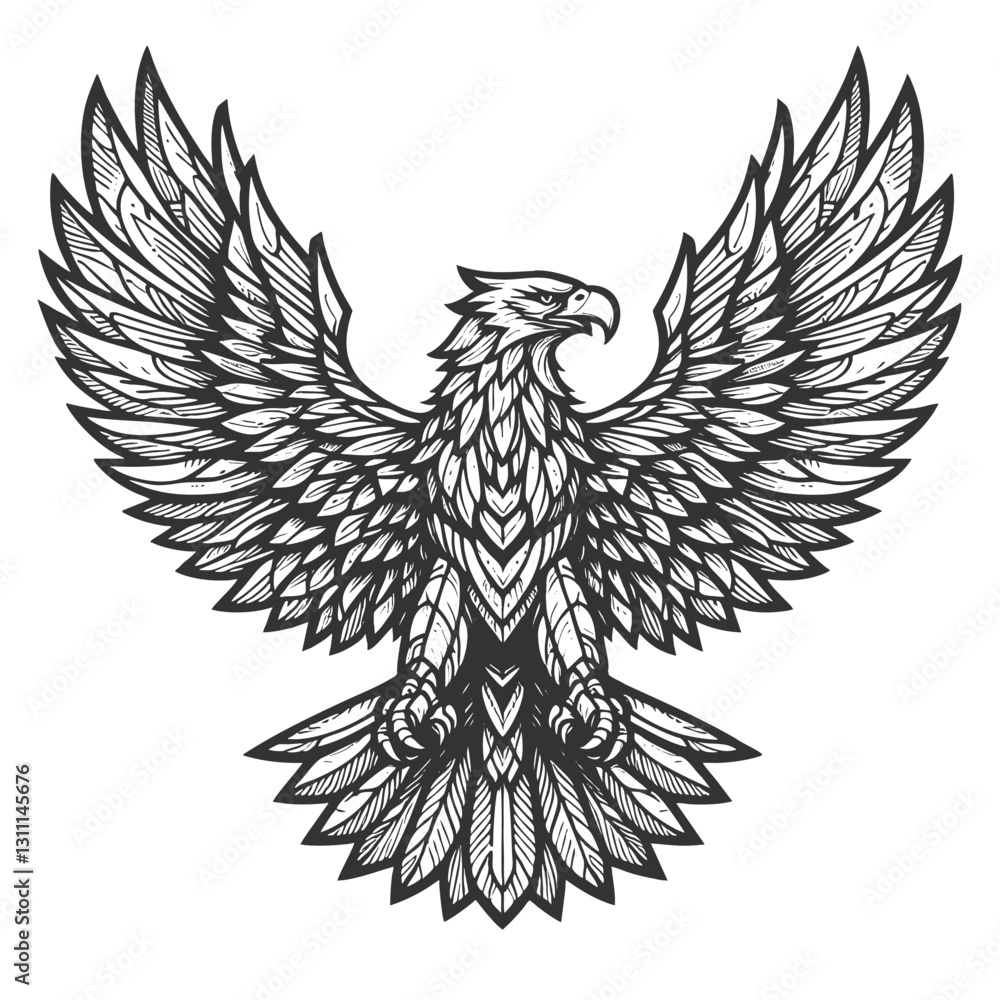 Obraz premium Origami eagle Majestic Eagle Wings Spread vector