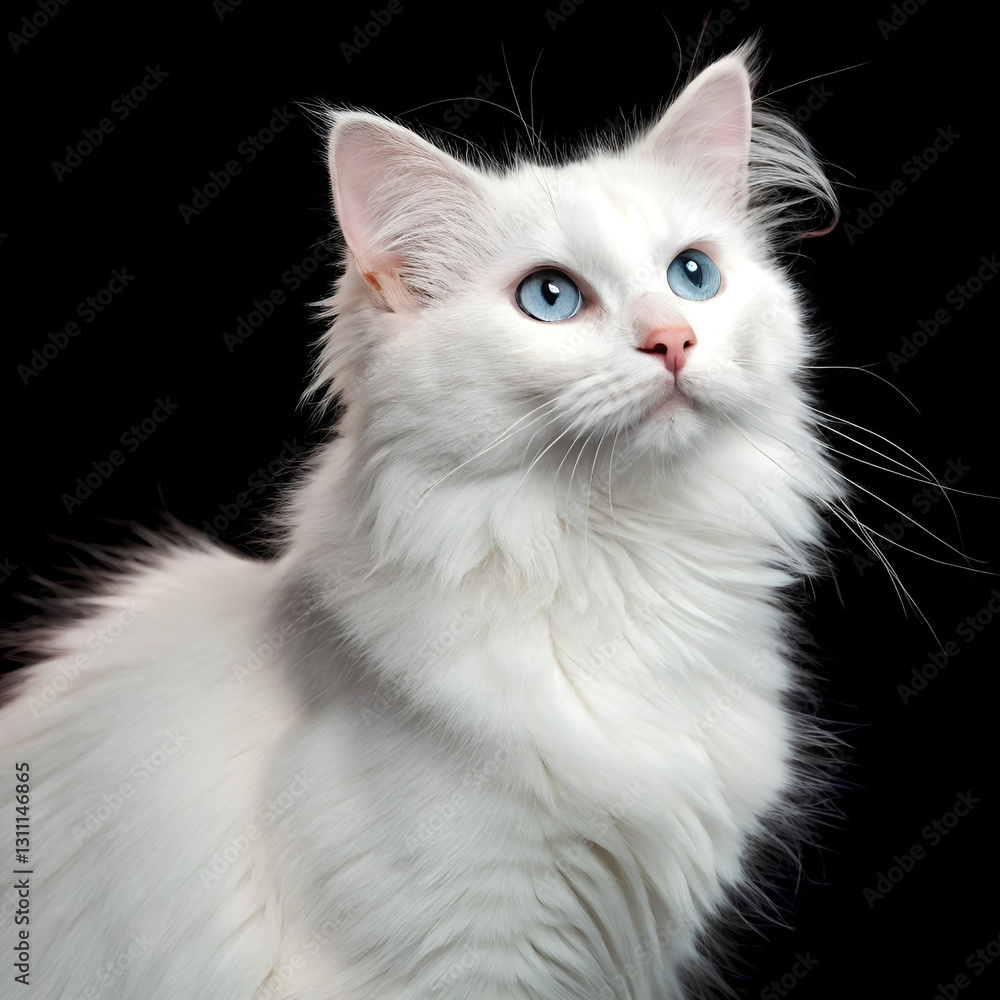 black and white cat on white background black and white cat on white background