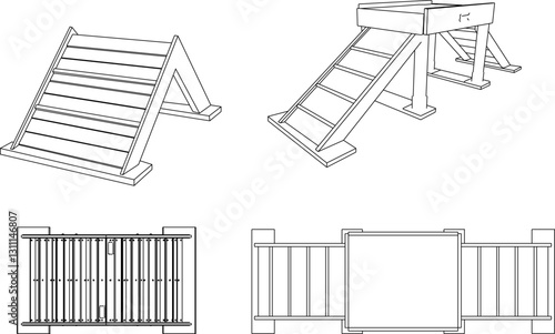 vector illustration sketch design of toy for pet dog agility game