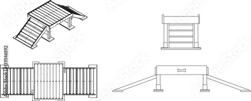 vector illustration sketch design of toy for pet dog agility game