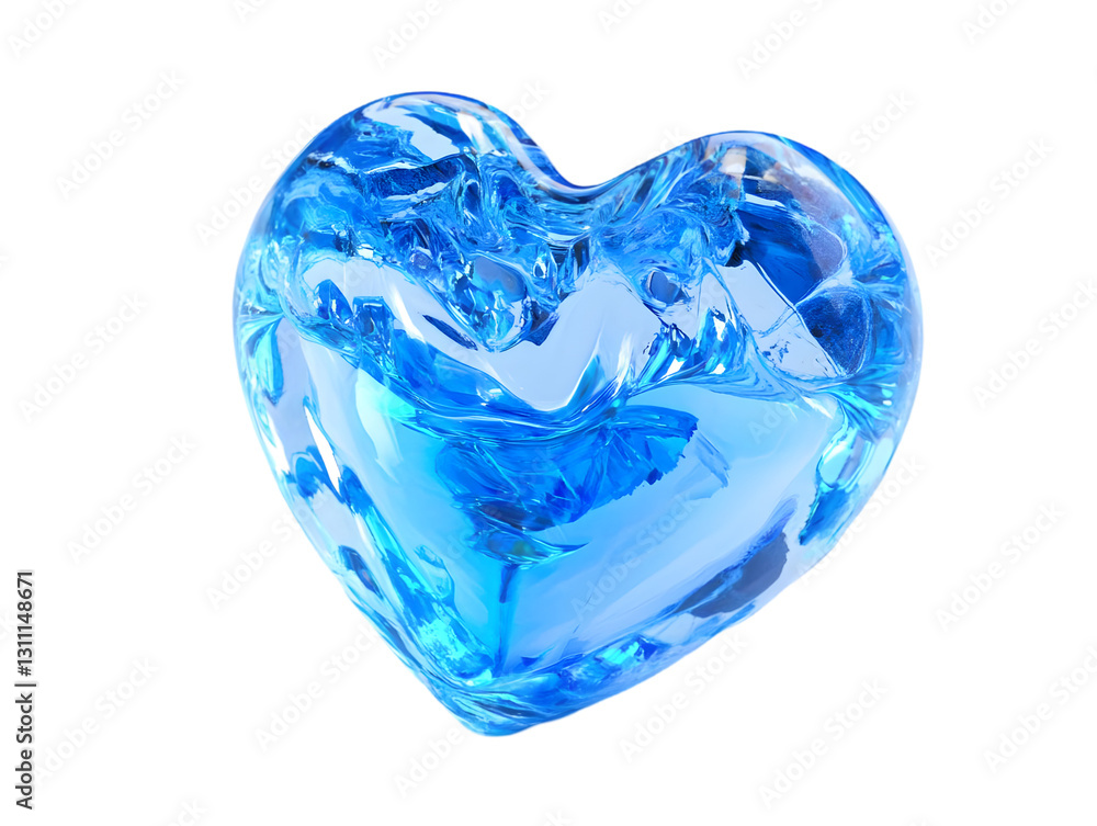 A beautiful blue heart-shaped crystal reflecting light, symbolizing love and tranquility. A beautiful blue heart-shaped crystal reflecting light, symbolizing love and tranquility.