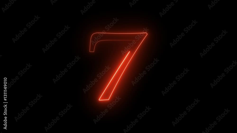 neon text 7 number countdown icon background neon text 7 number countdown icon background