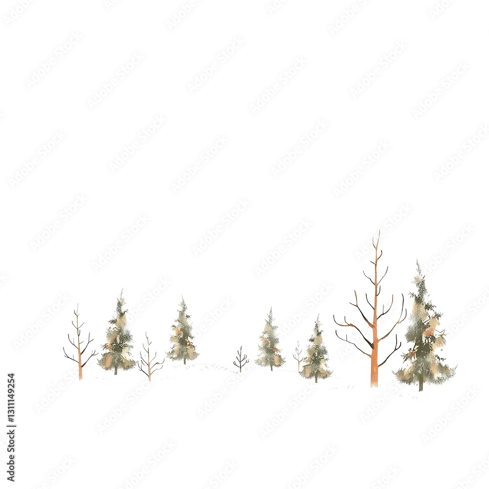 Vintage-Inspired Retro Illustration with Muted Tones and Textured Paper Effect on Snow-White Background