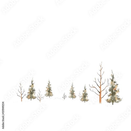 Vintage-Inspired Retro Illustration with Muted Tones and Textured Paper Effect on Snow-White Background
