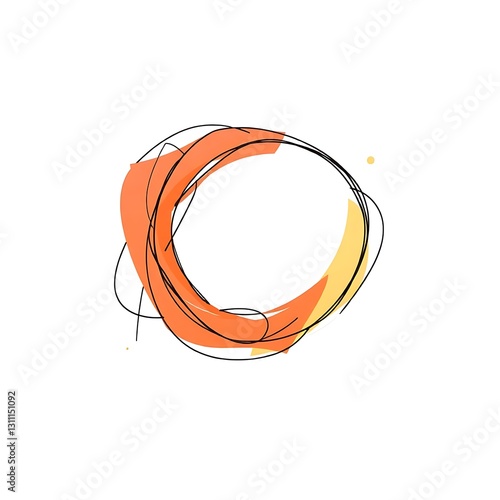 Obraz na płótnie Contemporary Digital and Hand-Drawn Illustration on White Background w salonie