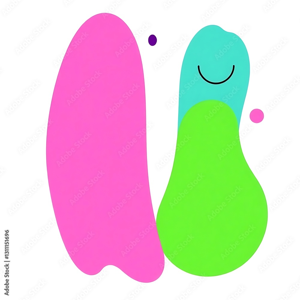 Bold and Playful Vibrant Illustrative Graphic on White Background