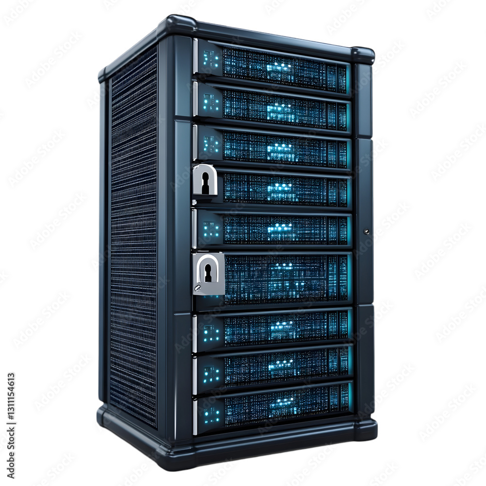 A secure server with multiple levels of data encryption and lock mechanisms for enhanced digital safety. A secure server with multiple levels of data encryption and lock mechanisms for enhanced digital safety.