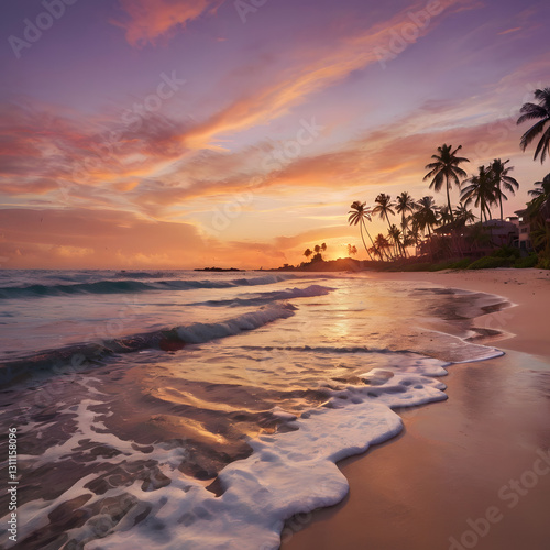 Wallpaper Mural Tropical Beach at Sunset Torontodigital.ca