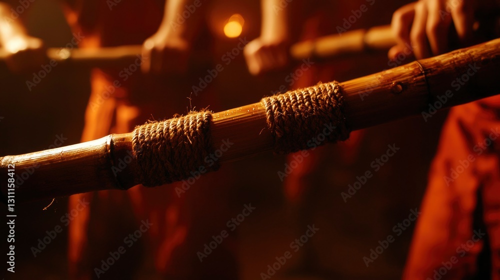 Naklejka premium Warriors' Ritual, Cave Performance