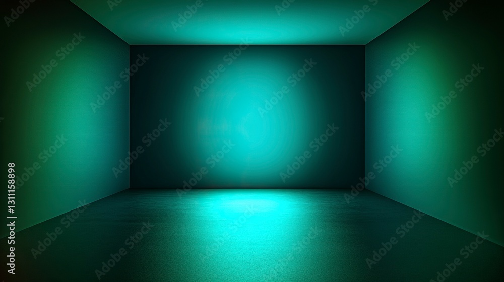 Abstract Dark Room with Green and Blue Neon Lights, Glowing USA on Black Background for Product Display or Big hollow space room in dark neon light blue green background. Futuristic night scene. Abstract Dark Room with Green and Blue Neon Lights, Glowing USA on Black Background for Product Display or Big hollow space room in dark neon light blue green background. Futuristic night scene.