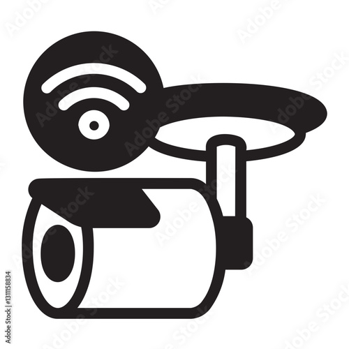 security camera glyph icon