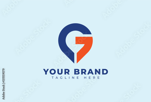 Initial Letter G Pin Location Icon Logo Design
