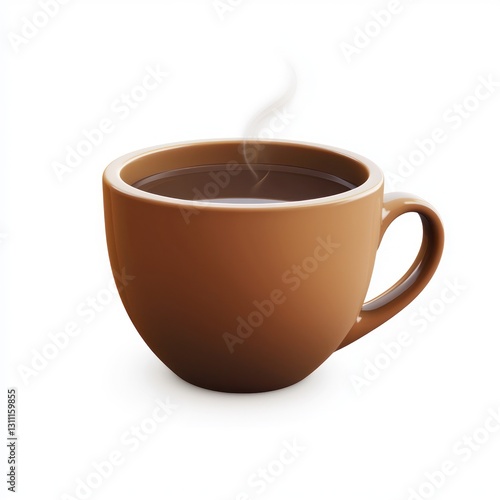 Wallpaper Mural Morning beverages represented by 3D coffee cup with steam, brown, white. Torontodigital.ca