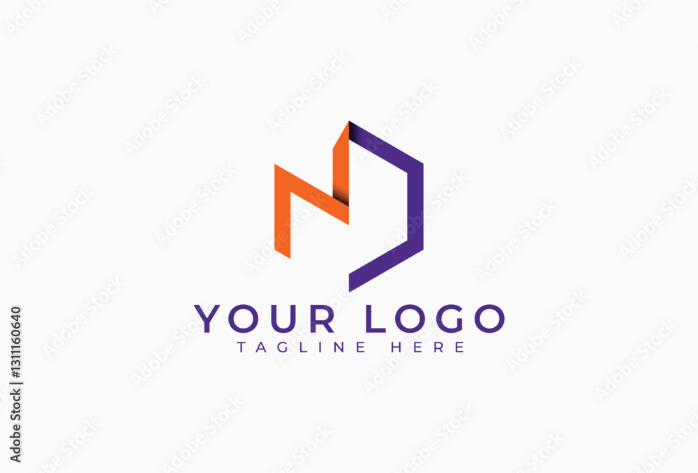 Abstract Letter N D Hexagon Logo Design Abstract Letter N D Hexagon Logo Design