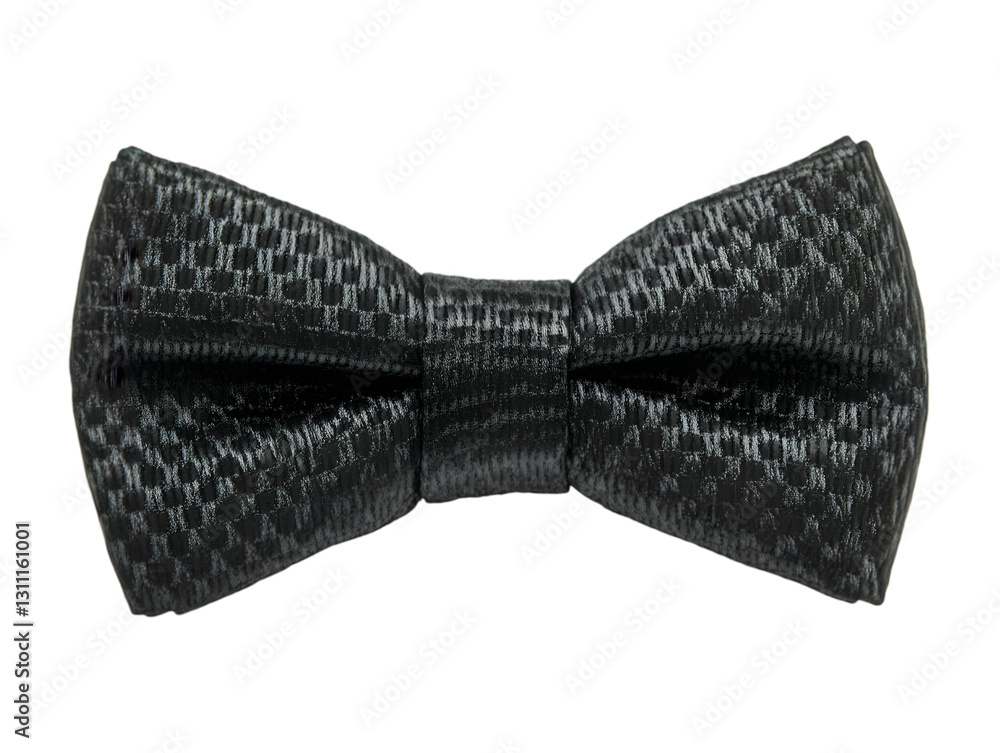 Elegant black bow tie showcasing a classic design for formal occasions and sophisticated events. Elegant black bow tie showcasing a classic design for formal occasions and sophisticated events.