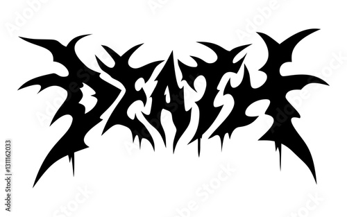 death abstract text logo in death metal style uneditable 