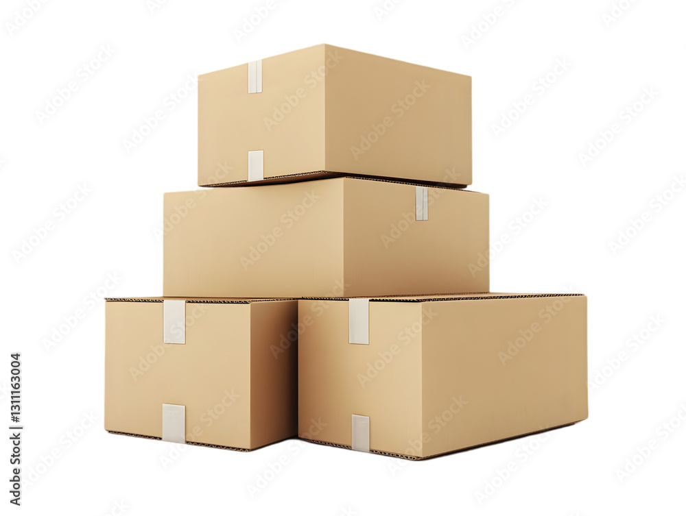 Stacked cardboard boxes ready for shipping and storage, representing logistics and supply chain management. Stacked cardboard boxes ready for shipping and storage, representing logistics and supply chain management.