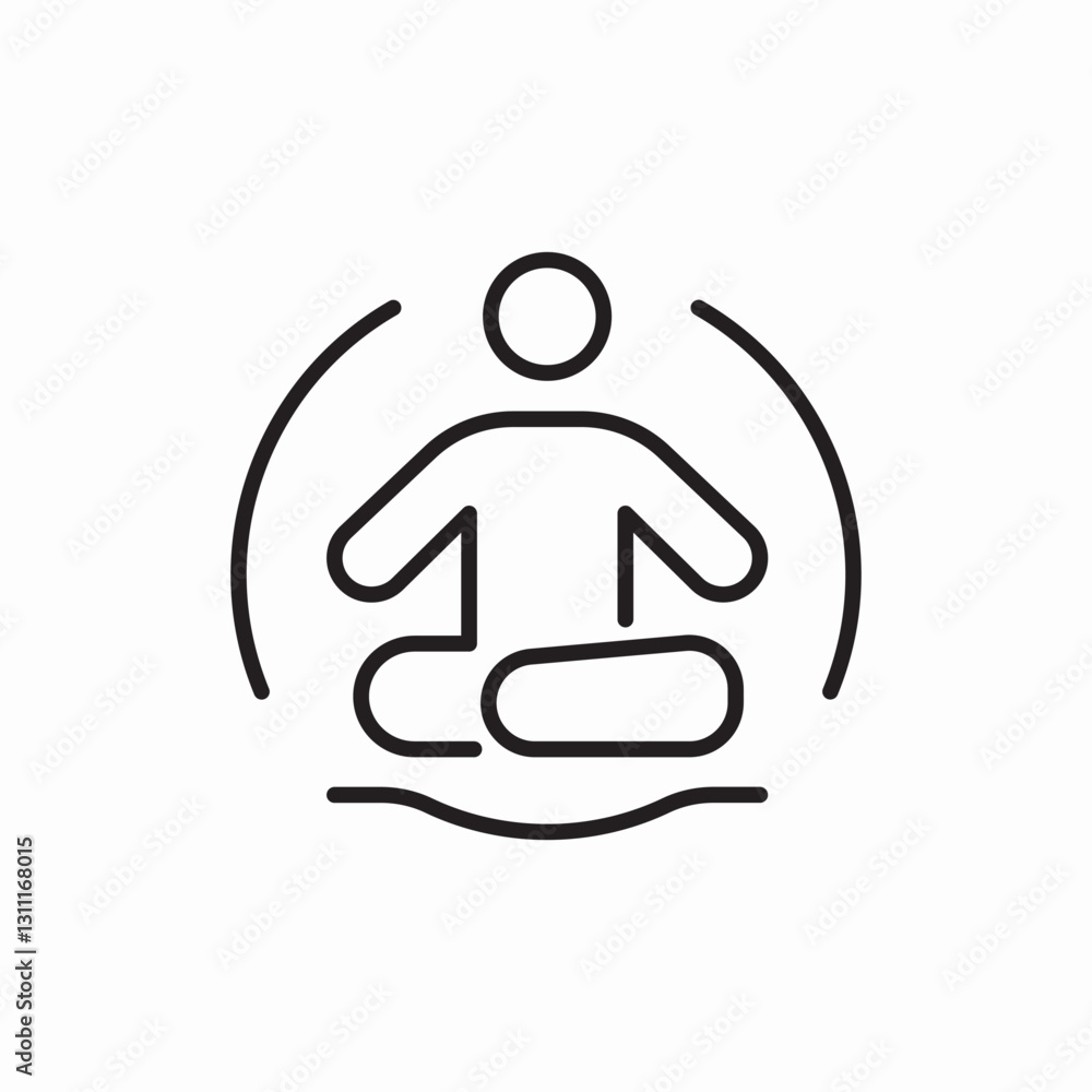 Body meditation pose icon vector sign Body meditation pose icon vector sign