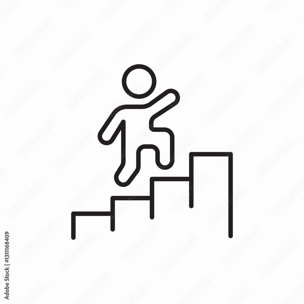 Career growth steps icon vector sign Career growth steps icon vector sign