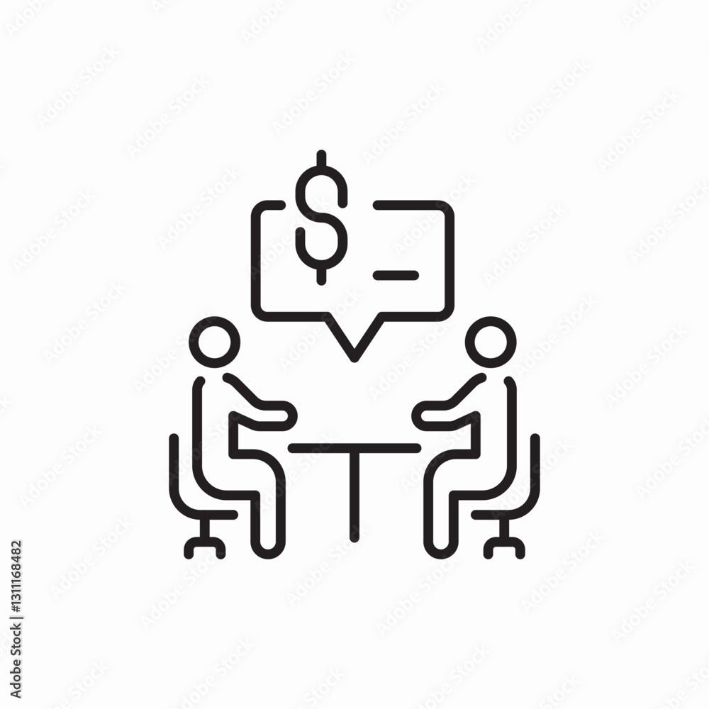 business discussion icon vector sign business discussion icon vector sign