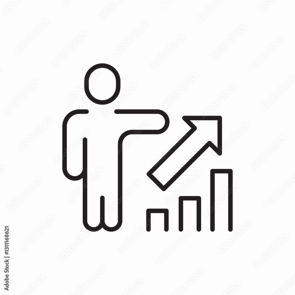 Business growth chart icon vector sign Business growth chart icon vector sign