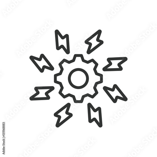 Electric Motor, icon in line design. Electric motor, motor, electricity, power, engine, electrical, machinery on white background vector. Electric motor, editable stroke icon