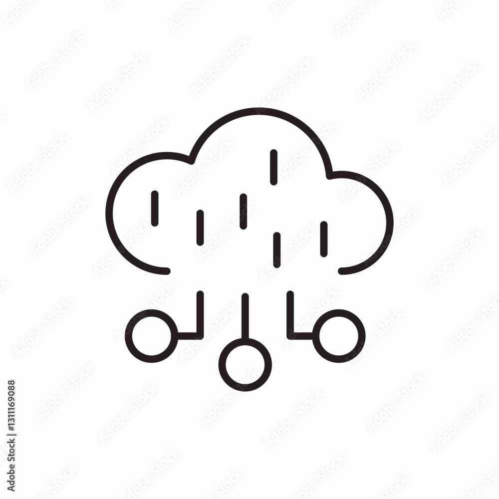 Network cloud connection icon vector sign Network cloud connection icon vector sign